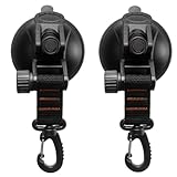 TOKIDNY 2 Piezas Ganchos de Succión Reutilizables Naranja con Mosquetón Anclajes Multiusos para Camping y Montañismo Fijación Segura Superficies Lisas para Viajes y Actividades al Aire