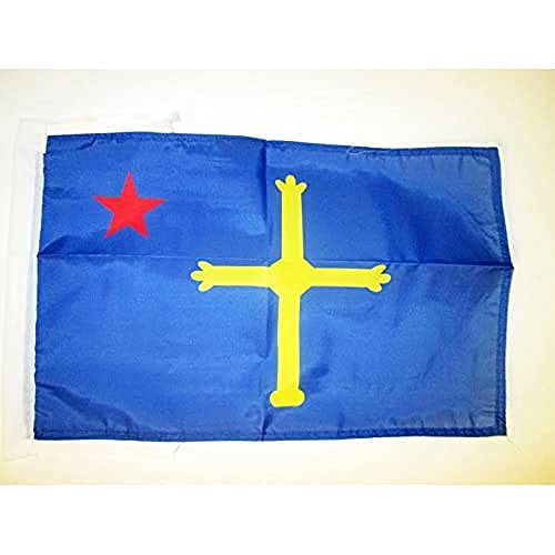 AZ FLAG Bandera de Asturias ASTURINA 45x30cm - BANDERINA NACIONALISTA ASTURIANA - INDEPENDENTISTA 30 x 45 cm cordeles
