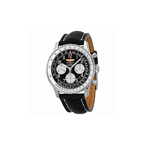 Breitling Navitimer 01 Chronograph Automatic Black Dial Black Leather Mens Watch AB012012-BB02BKLT