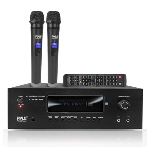 Pyle Amplificador de Sonido, 1000W, Bluetooth, Inalambrico, Sistema Receptor de Karaoke y Cine, para el hogar, Microfono inalambrico, 5.2 Canales, MP3/USB/HDMI/AM/FM Radio