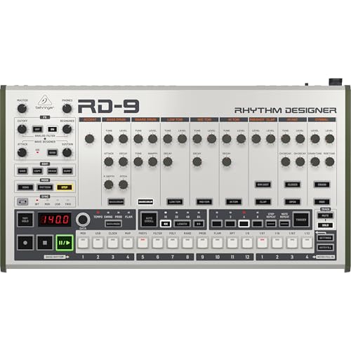 Behringer RHYTHM DESIGNER RD-9 Classic Analog/Digital Drum Machine with 11 Drum Sounds, 64-Step...