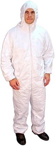 Buffalo Industries (68257) Professional Grade Hooded Microporous Disposable Coverall - Size XXXL - Pack of 1 – Protect from Resins, Paints, Sanding Dust, Zippered Front, Elastic Wrists, Ankles, Waist