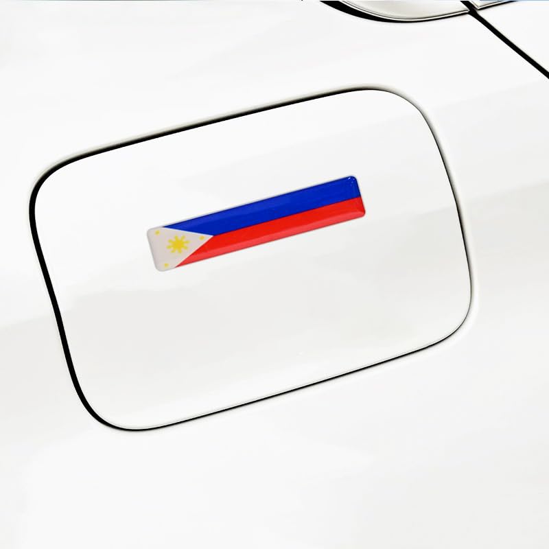 Philippines Flag 3D Epoxy Car Stickers, Reflective, 4-Pack for Cars, Motorcycles, Helmets, Laptops, & More – Premium Quality Vehicle Accessory, Durable Filipino Pride Accessories