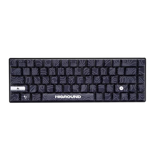 Higround Basecamp 65HE BLACKICE Keyboard, 65% Mechanical USB Wired PC Gaming Keyboard with Gateron KS-37 Magnetic Switches, Programable RGB, Hot-Swappable, Deep Thock Creamy Sounding, Pre-lubed