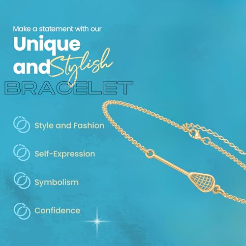 Lacrosse Bracelet, Dainty Lacrosse Stick Pendant, Lacrosse Jewelry, Stainless Steel Waterproof Charm, Gift for Lacrosse Players4
