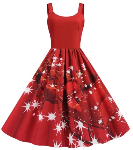 Image of Sister Amy Girl Printed Elastic Sleeveless Shaping Breathable Camisole Skater Dress