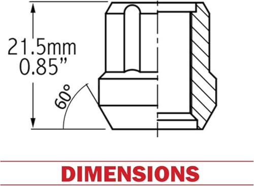 Image of Wheel Accessories Parts 24 Pcs M12x1.25 12x1.25 Thread Open End Bulge Acorn 21mm 0.84 inch Long Lug Nuts Chrome 6 Spline Car Hex Fits Nissan Titan (Non XD) with Aftermarket Wheels