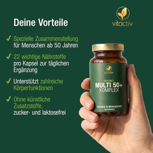 VITACTIV Multi 50+ Multivitamin mit Mineralstoffen, 3er Pack, 180 Kapseln