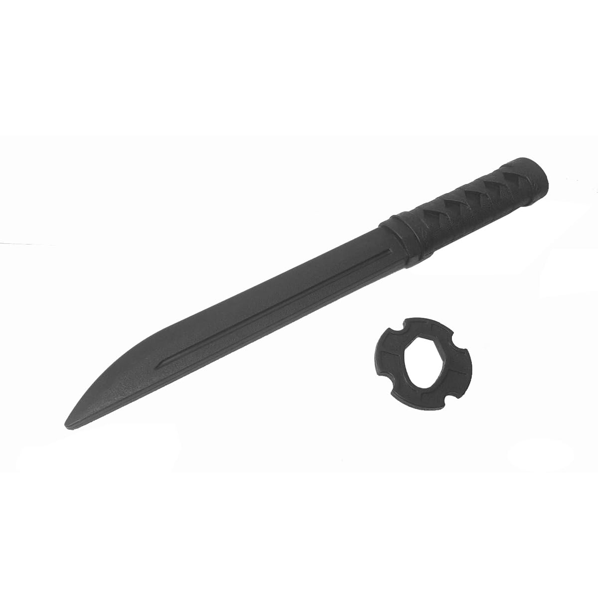 Deluxe Martial Arts Black Polypropylene Tanto Training Knife - 14" - NEW