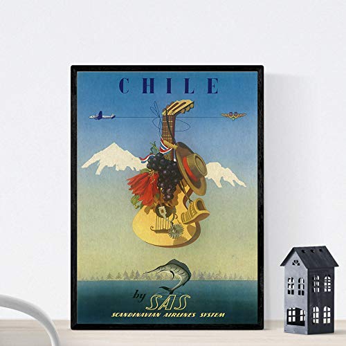 Nacnic Poster vintage. Affiche vintage « Chili ». Format A3 sans cadre