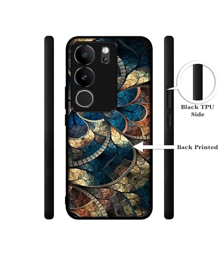 Image of Fractional Pattern Design Premium 2D Printed Metal Back Case Cover for Vivo V29 5G / V29 Pro 5G, Assorted