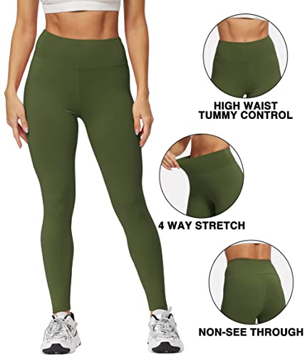 Natural Feelings High Waisted Leggings For Women Pack Tummy Control Athletic Yoga Pants Opaque Slim #TOP4