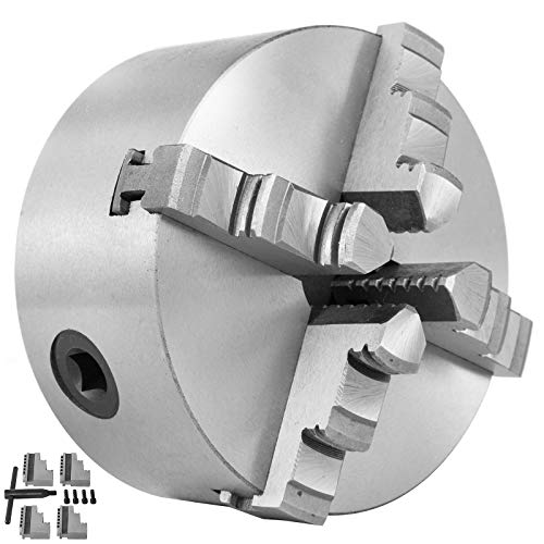 VEVOR Portabrocas de Torno Autocentrante de 4 Mordazas, 125 mm, Mandril de Torno Autocentrante, Fresado de Rectificadoras Internas y Externas Accesorios de Torno de Herramienta