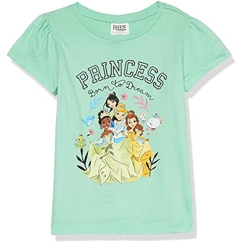 Disney Princess Girls T-Shirt-Cinderella, Belle, Tiana, Mint (TD), 5T Cover