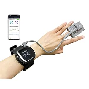 Konsung Saturimetro Professionale Certificato con CE per Monitorare il Sonno, Pulsossimetro da polso con Bluetooth per Misurare SPO2 e PR con APP Gratuita IOS e Android