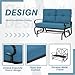 Oakmont Outdoor Glider Rocking Bench 2 Person Patio Loveseat Steel Frame Furniture Set for Patio, Garden, Yard, Porch with Resistant Cushions (Peacock Blue)