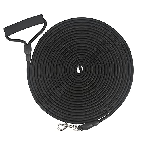 Long Nylon Rope Leash for Dog Training 10FT 15FT 30FT 48FT, Heavy Duty Dog Leash Rope for Small Medium Large Dogs Safety Training,Playing,Camping,or Backyard (15FT5 16  , Black)