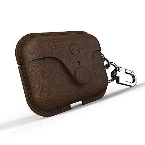 Bugatti Compatible with Airpods Pro Case, Wireless Charging Compatible, Leather Carry Case for Airpod Pro with Carabiner, Chocolate Bugatti Compatible with Airpods Pro Case, Wireless Charging Compatible, Leather Carry Case for Airpod Pro with Carabiner, Chocolate