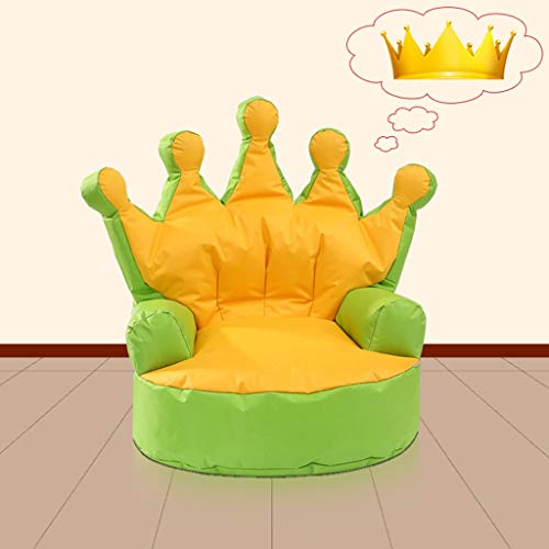 Children's Bean Bag Lazy Couch, Creative Crown Tatami, Photo Photography Background Products (color : Yellow green)
