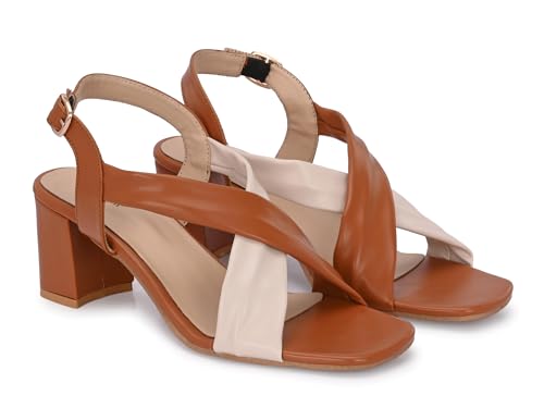 Image of Karaddi Women Fashion Sandal | Ladies Sandals Pull On Block Heels for Women | Office Wear Footwear for Women | Party Sandals for Women | Back Strap Ladies Sandal