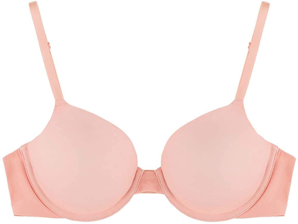 SmileMoreWomen's Micro Underwire Unlined Convertible Ballerina Back Bra Padded, Blush, 36B