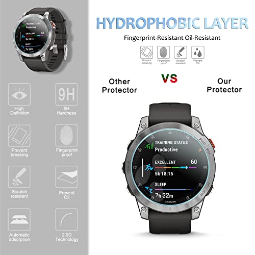 Diruite Pack of 4 Screen Protectors for Garmin Epix Gen 2 Screen Protector, HD Glass Screen Protector for Garmin Epix Gen 2 Smart Watch [Anti-Scratch] [Anti-Oil] [Bubble-Free]