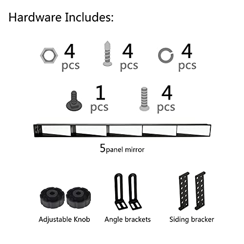 10L0L Universal Golf Cart 5 Panel Mirror For Ezgo, Club Car, Wide Angle Rear View Blind Spot Wink Mirror, Compatible With Car Suv Van Truck, Etc #TOP5