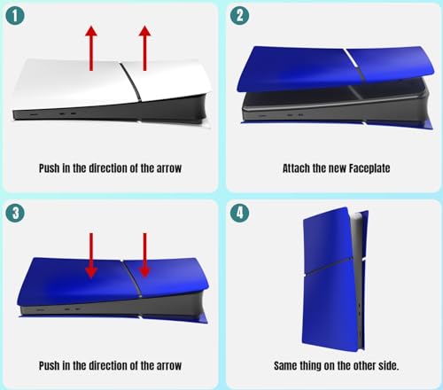 Image of Slim Digital Edition Cover Plates for New PS5 Slim Console, Shell Panels Compatible with New PlayStation 5 Slim Accessories Protective Replacement Faceplate (Cobalt Blue)
