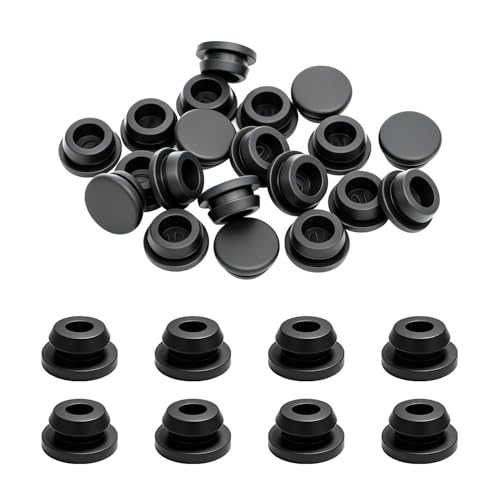 Image of 20PCS 3 /8inch Rubber Hole Plugs for Round Holes, 10mm Black Rubber Plug DD044-10B