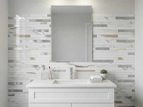 Azulejos adhesivos para salpicadero de cocina y cámper, diseño de mármol de 12 pulgadas 4