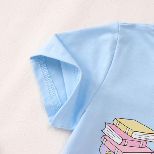 Image of KEKEMI Toddler Girl First Day of School Shirts Kindergarten Bow T-Shirt Kid Back to School Outfits Cute Preschool Tees 3-8Y