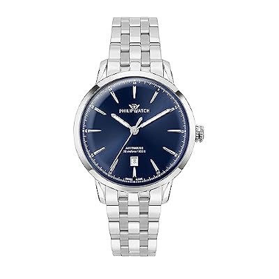Philip Watch Orologio analogico automatico da uomo con cinturino in acciaio inossidabile 8033288984436, Argento