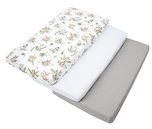 Medi Partners Drap Housse 60x120 Lot de 3 Draps lit Bebe Matelas Enfant Bébé - 100% Coton Fitted Draps Lit pour Baby Bed Cover Sheets Matela literie Mattress...