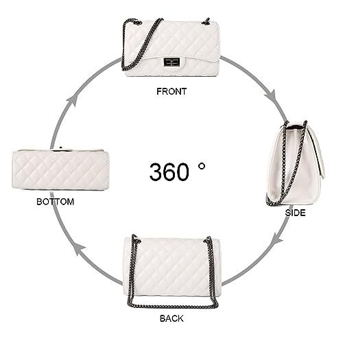 Image of Gladdon Quilted Crossbody Purse for Women Trendy Shoulder Bags | Stylish Shoulder Purse,Quilted Pattern,Structured bag,Chain Strap,Spacious Enough,Casual and Dressy Outfits,Any Occasion