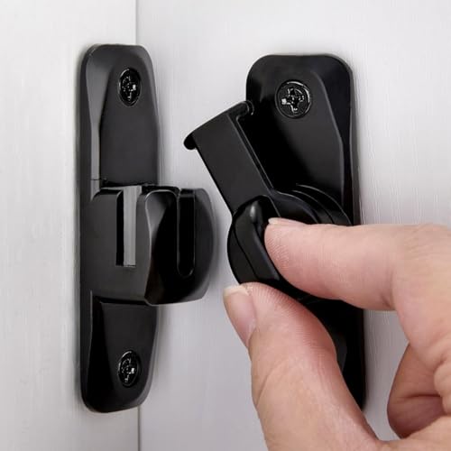Litensh 90/180 Degrés Loquet de Porte Rabattable, Verrou Porte Loquet Porte Coulissante Fermeture Porte Coulissante Serrure Porte Coulissante Serrures de...