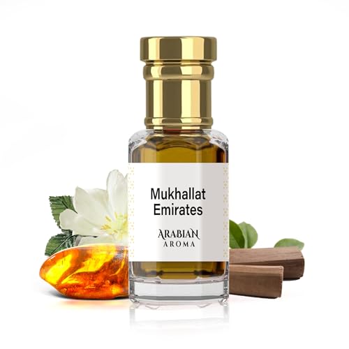 Arabian Aroma Mukhallat Emirates Attar | Amber & Oudh Fragrance | Alcohol-Free, Long-Lasting | 100% Pure Ittar for Men Perfume | Chocolate Musk Attar (6ml)