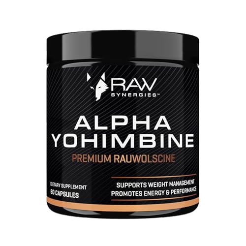 RAW Synergies Alpha Yohimbine - Fitness Support Supplement for Long-Lasting Energy Alert Mind & Metabolic Health Support - Clean Natural Supplement - 60 Capsules