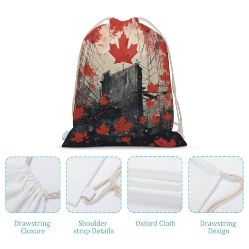 Drawstring Backpack Foldable Draw String Bags Leaves Falling from Above Sackpack Sports Gym Bag for Shopping Yoga4