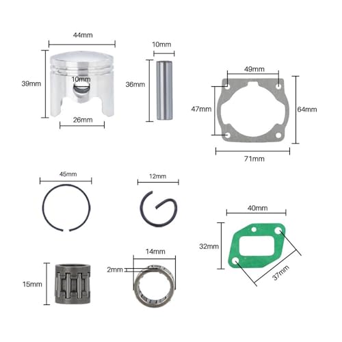 Kit cylindre-piston 44mm résout la perte de compression sur débroussailleuse 44-5 - 4