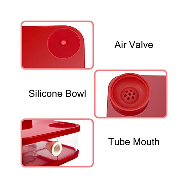 Tragbare Shisha-Box aus Acryl wie ein Buch Shisha-Set Nargile Shisha Narguile Chicha Cachimbas Shisha-Kit (Red) – Bild 5
