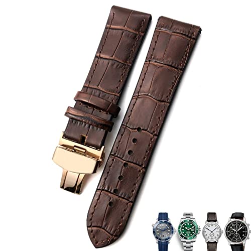 Bracelet de montre en cuir de 22 mm style vintage pour Seiko et IWC