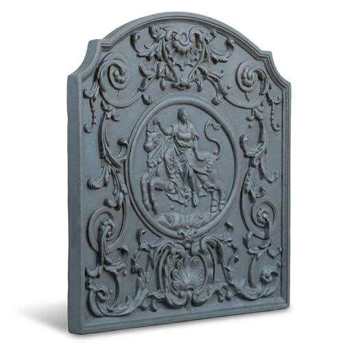 LUNA WAY CAST IRON - Plaque de Cheminée en Fonte DAMA | Performance Thermique | Résistante à la Corrosion | Ornement Décoratif, Gris, 80 x 80 cm, SP. 2 cm,...