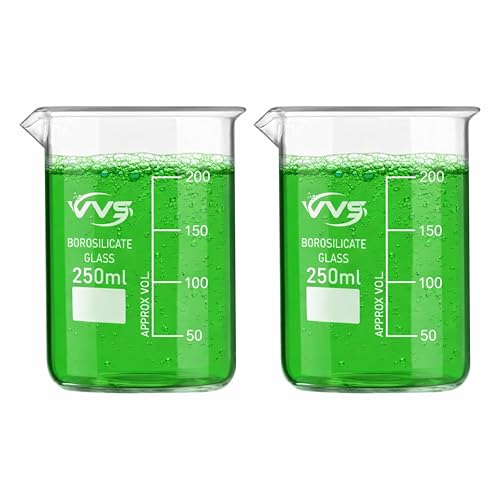 Image of VVS Borosilicate Glass Beaker 250ml pack of 2 of For School College, Lab Laboratry and professional use