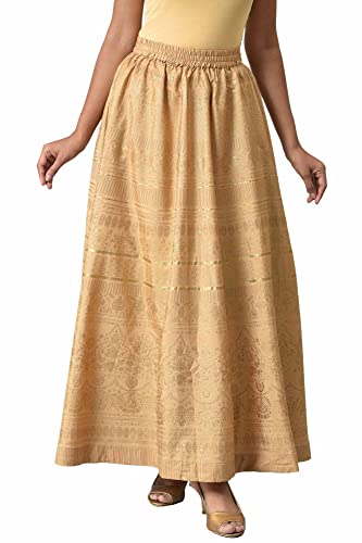 Image of Aurelia Women Polyester Printed Strechable Maxi Skirt | Ankle Length Skirt