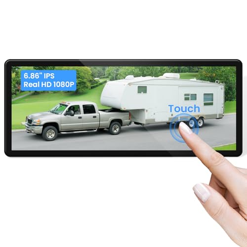 RV Backup Cameras with Monitor 4.3 Inch Touchscreen Built in DVR Video Recording for Truck RV Trailer Rear Side Wide View Back Up Camera Transmit Image Avoid Blind IP69K Waterproof