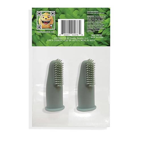 Healthy Surplus Escova de dedo de silicone pacote duplo | 1 pasta de dente enzimática para aves Virb