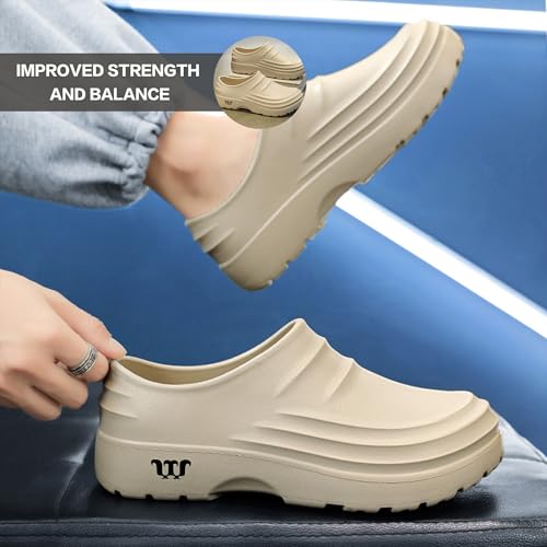 Image of QPAO Work Shoes for Men & Women Non Slip Clogs Kitchen Chef Shoes Comfortable Women Clogs Beach Shoes