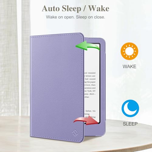 Image of Fintie Case for 7 inch /6.8 inch Kindle Paperwhite(12th /11th Generation-2024 /2021) and Kindle Colorsoft Signature Edition -Slim Foldable Stand Cover Auto Wake /Sleep for Paperwhite 2024, Lilac Purple