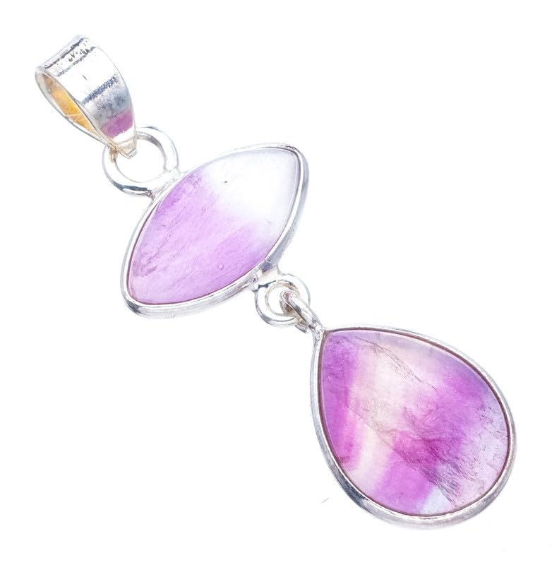 Pendentif fluorite naturelle StarGems argent 925, cadeau idéal