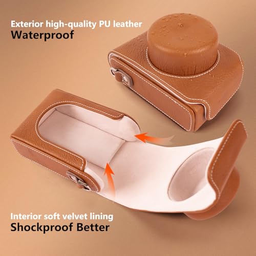 Funda para cámara Leica D-LUX 7/8 tipo 109 en cuero PU marrón miniatura 5